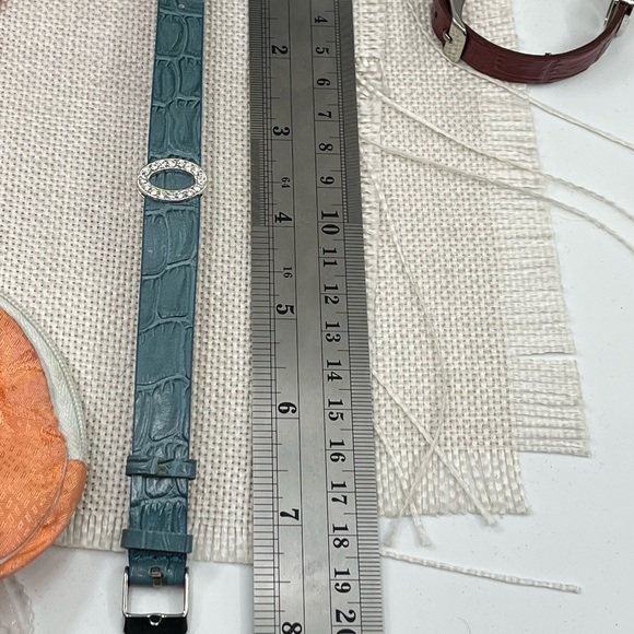 Vintage QVC Sterling Silver Diamonique Oval Leather Bracelet Set - Picture 15 of 15